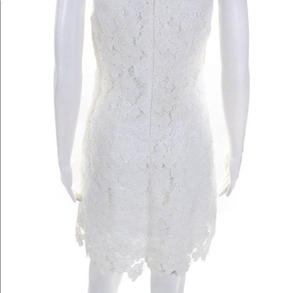 Amanda Uprichard Womens Round Neck Laser Cut Sheath Dress White Small - Picture 12 of 13
